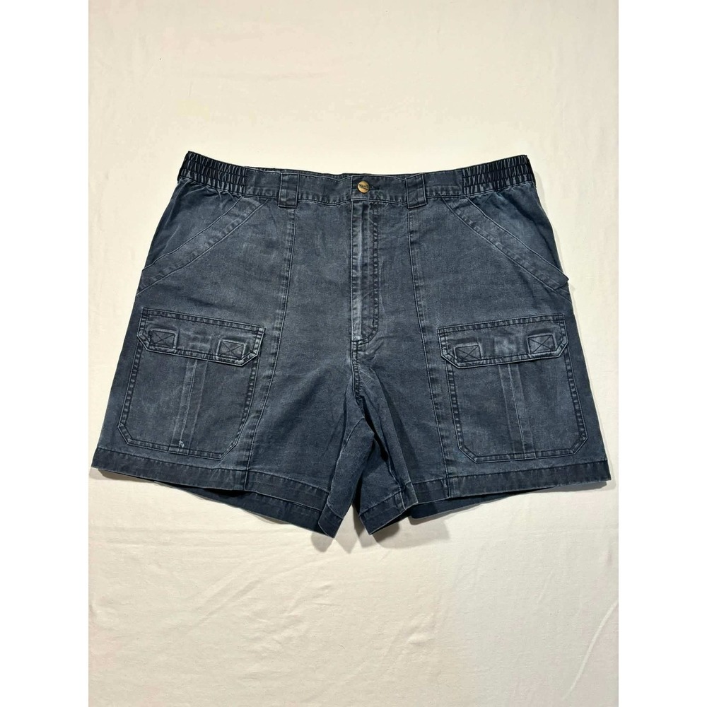 LL Bean Tropic Weight Mens Cargo Shorts 40 Blue Cotton Elastic Waist